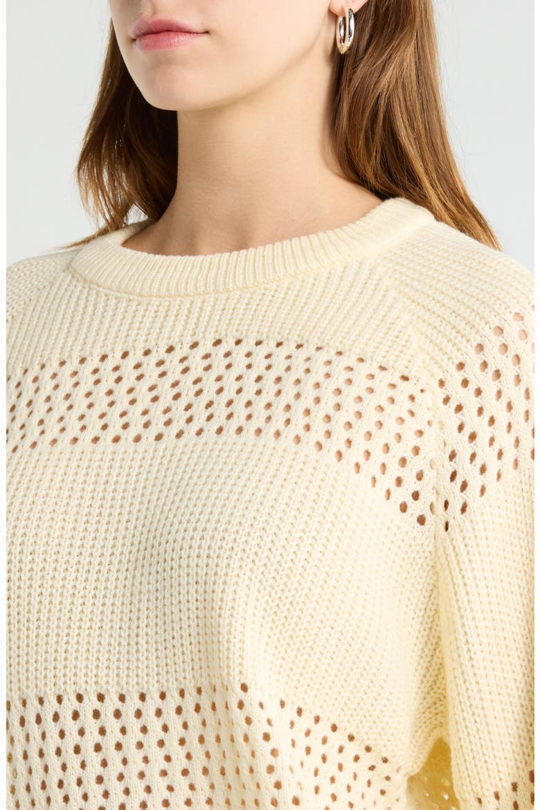 Tova Pointelle Stripe Sweater, Alternate, color, CREAM