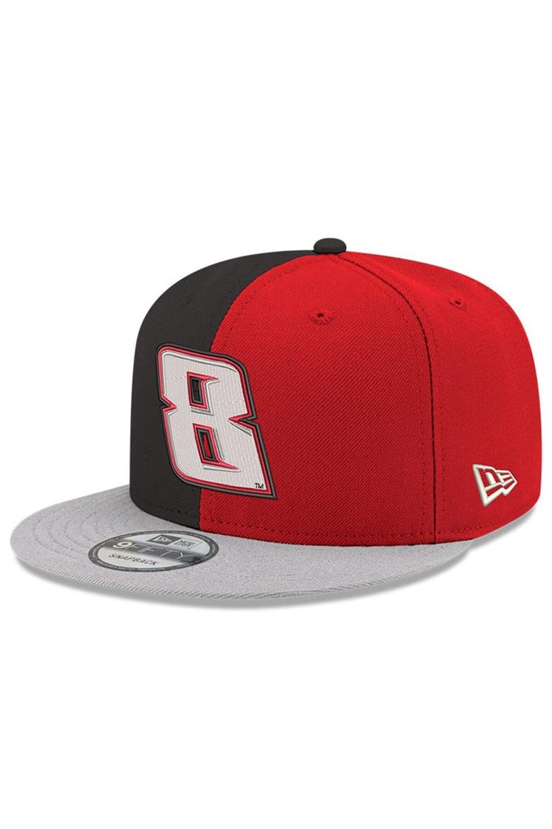 Men's New Era Black/Scarlet Kyle Busch 9FIFTY Split Snapback Adjustable Hat, Main, color, Black