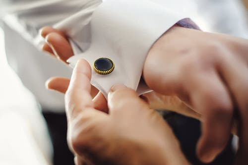 Link Up Round Cufflinks With Texture Border In Multi