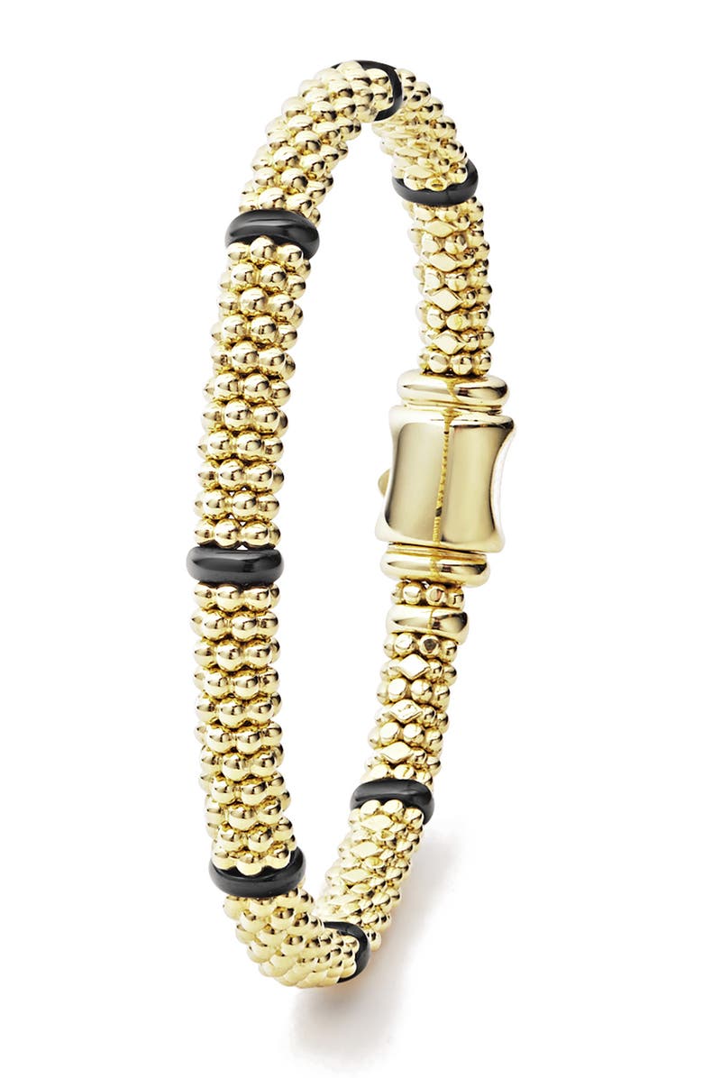 LAGOS Black Caviar Ceramic Station Bracelet, Alternate, color, Gold