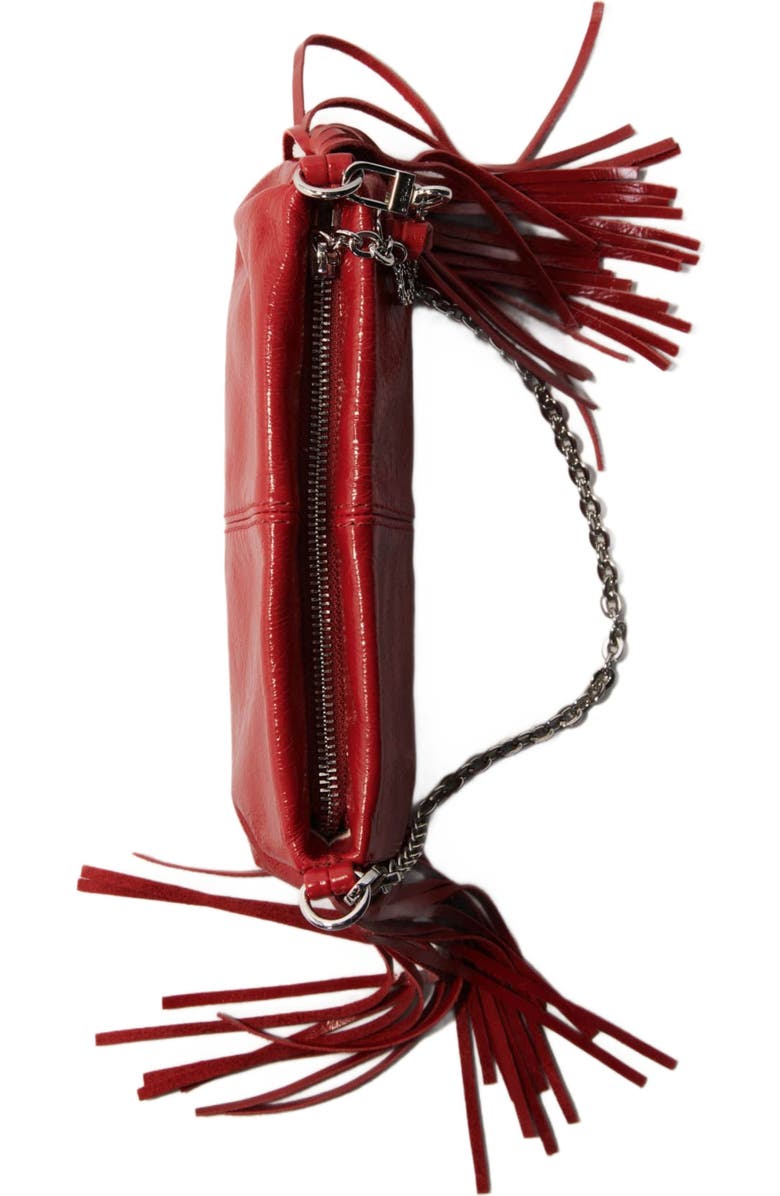 maje Miss M Pouch leather clutch, Alternate, color,