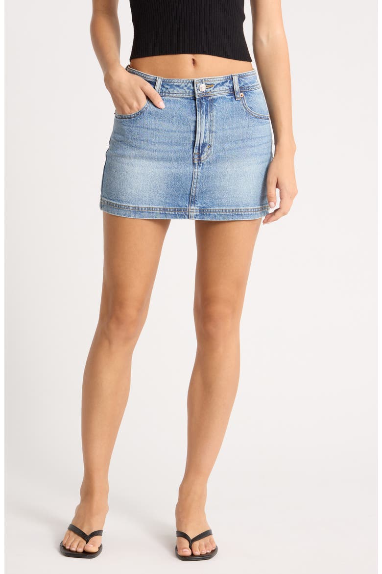 Bella Mid Rise Miniskirt, Main, color, DARK INDIGO