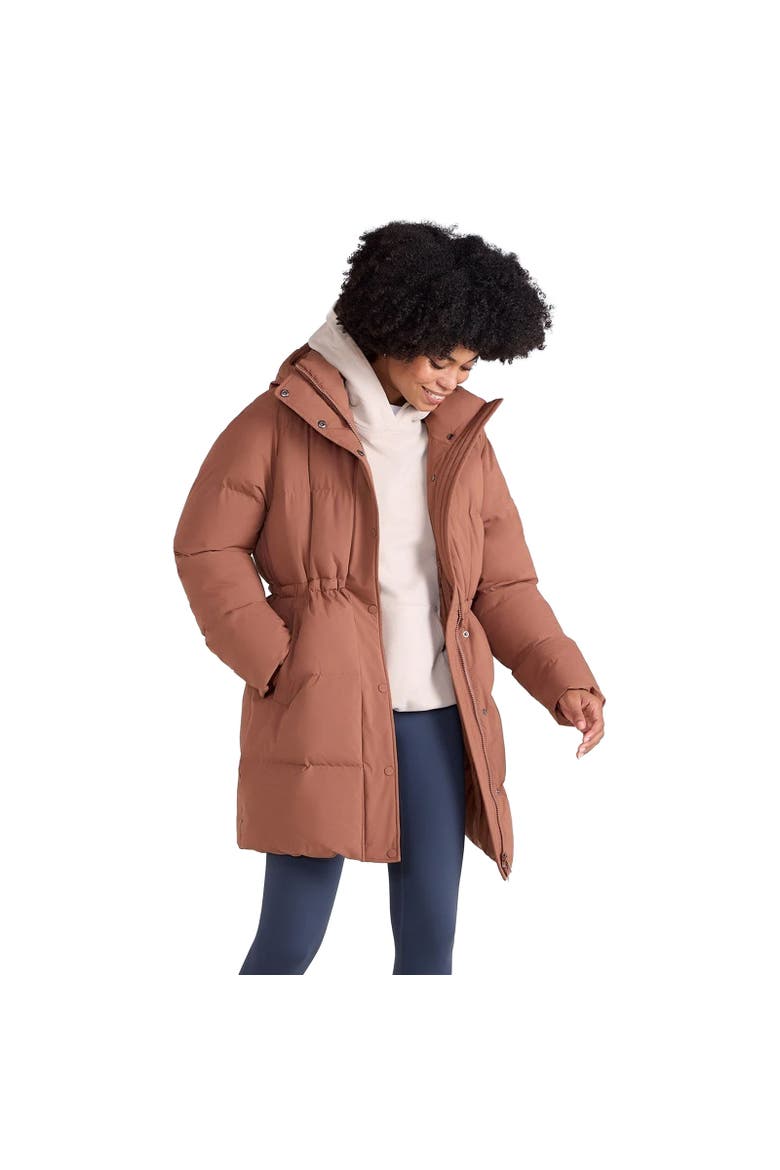 Maggie Baffled Waist Detail Coat, Alternate, color, Rust