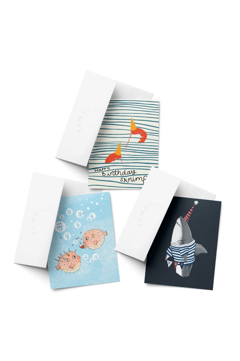 Birthday Greeting Card Pack Sets (3 ct, Assorted) Shrimpy, Are You 1, Are You 2... HBD Shark, Main, color, Multi-Pack