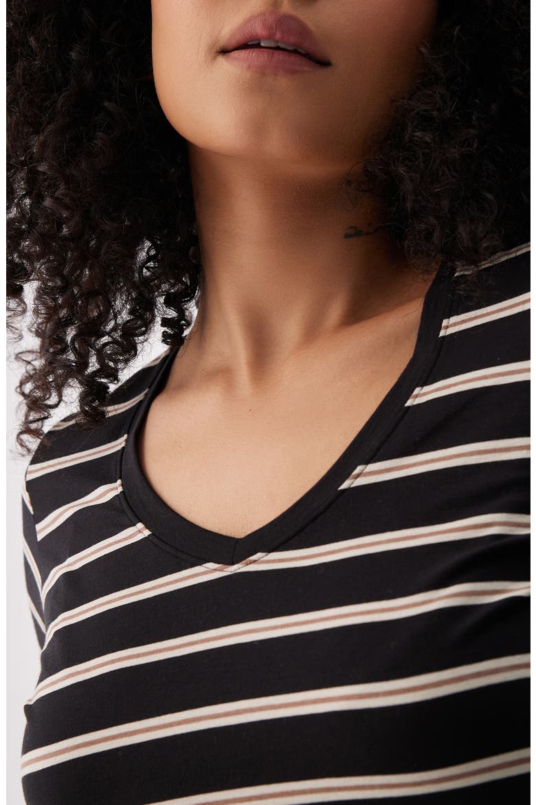 Dynamic Stripe V-Neck T-Shirt, Alternate, color, BLACK DYNAMIC STRIPE