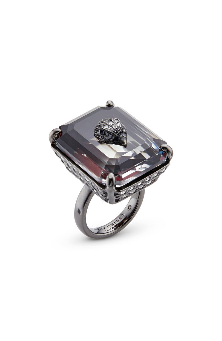Kurt Geiger London Ombré Eagle Head Cocktail Ring, Main, color, Black