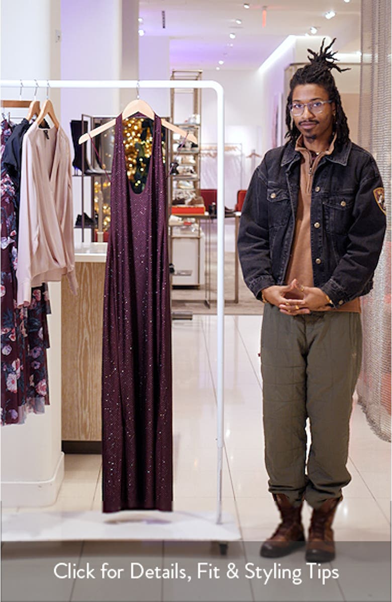 Rhinestone Halter Open Back Cocktail Dress, sales video thumbnail