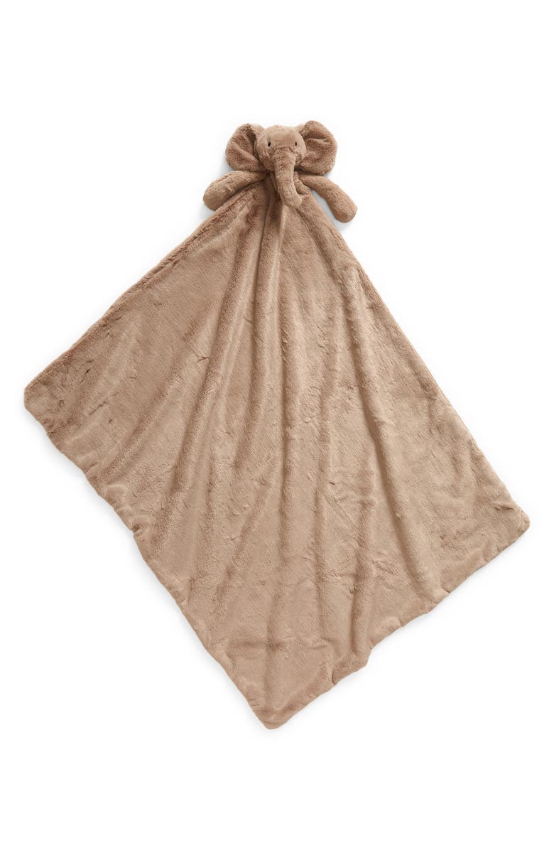 Jellycat Smudge Elephant Faux Fur Soother Blanket, Main, color, Brown