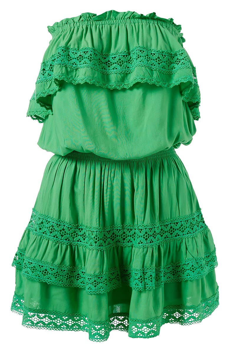 Melissa Odabash Salma Ruffle Embroidered Cover-Up Dress, Alternate, color,