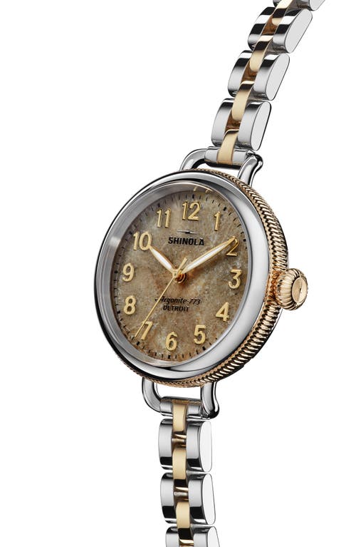 Shinola Birdy Petoskey Bracelet Watch, 34mm In Gold