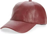 NORDSTROM RACK Faux Leather Baseball Cap