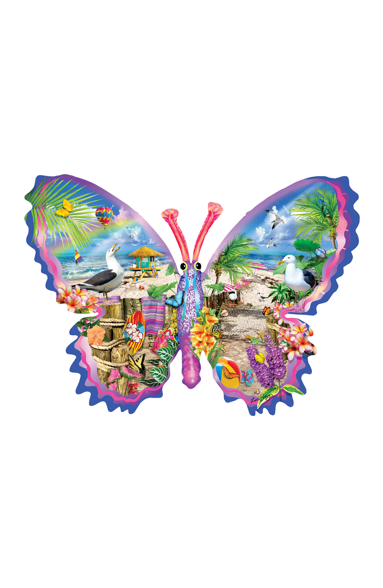 Sunsout Summer Butterfly 1000 piece Jigsaw Puzzle for Adults Special Shape, Alternate, color, Multicolor