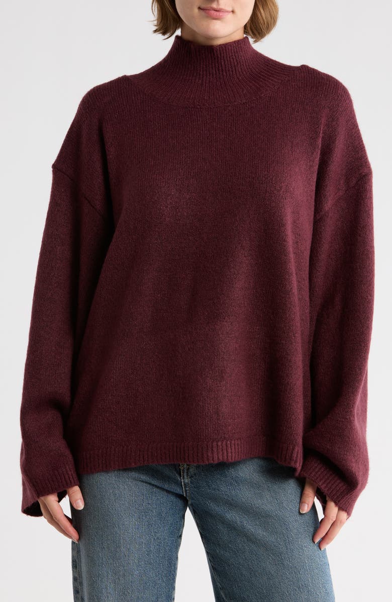 Joseph A Mock Neck Pullover Sweater, Main, color, Fig