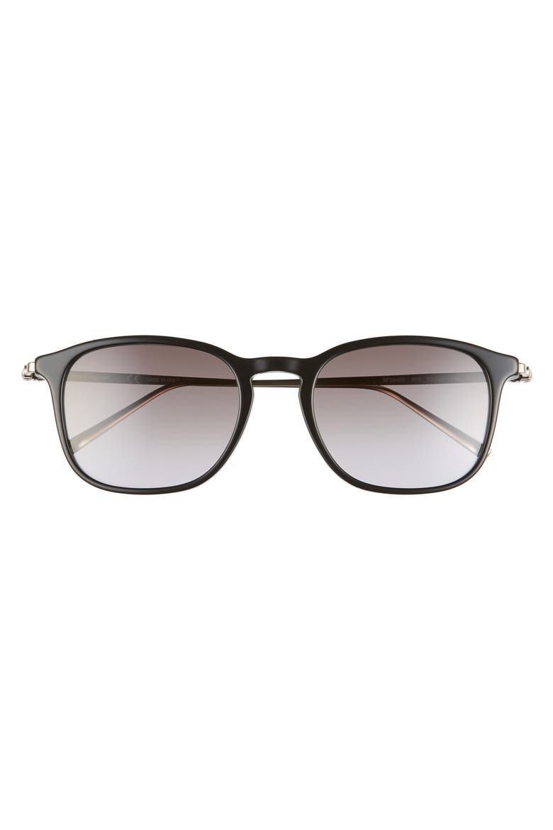 Salvatore Ferragamo Classic Logo 53mm Gradient Rectangle Sunglasses, Alternate, color, BLACK