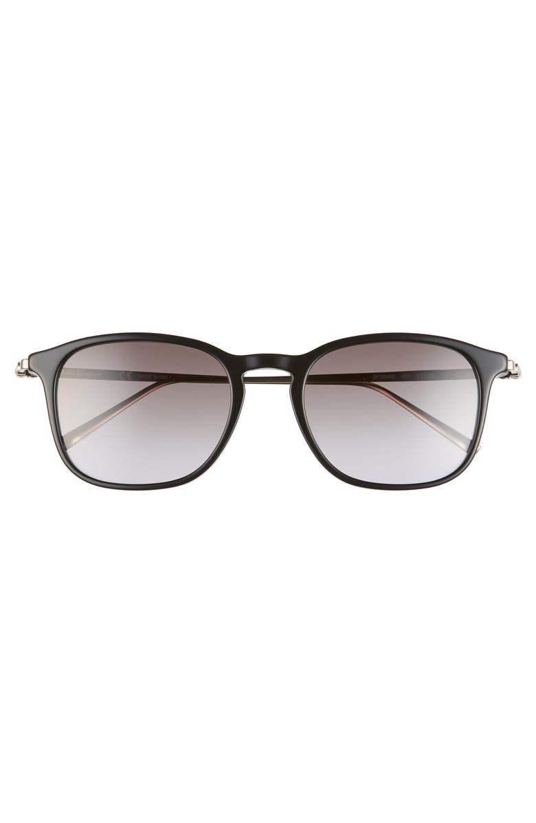 FERRAGAMO Salvatore Ferragamo Classic Logo 53mm Gradient Rectangle Sunglasses, Alternate, color, Black