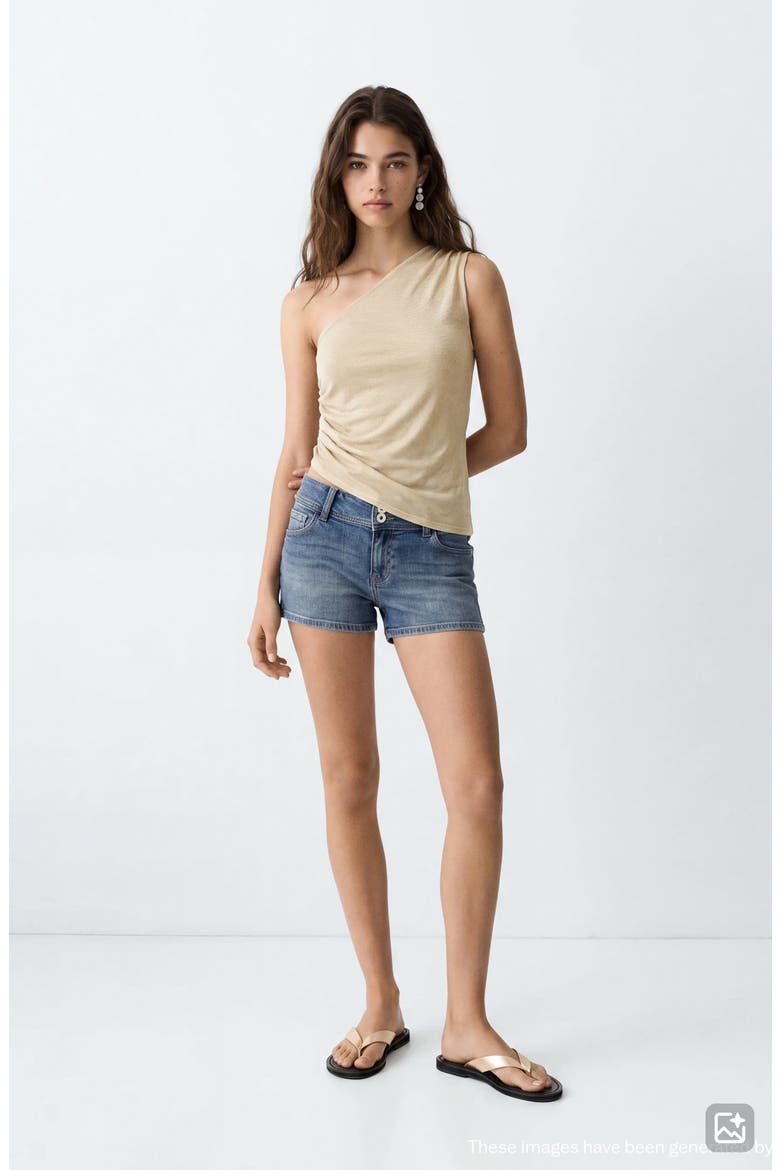 Asymmetric Metallic Sleeveless Top, Alternate, color, GOLD