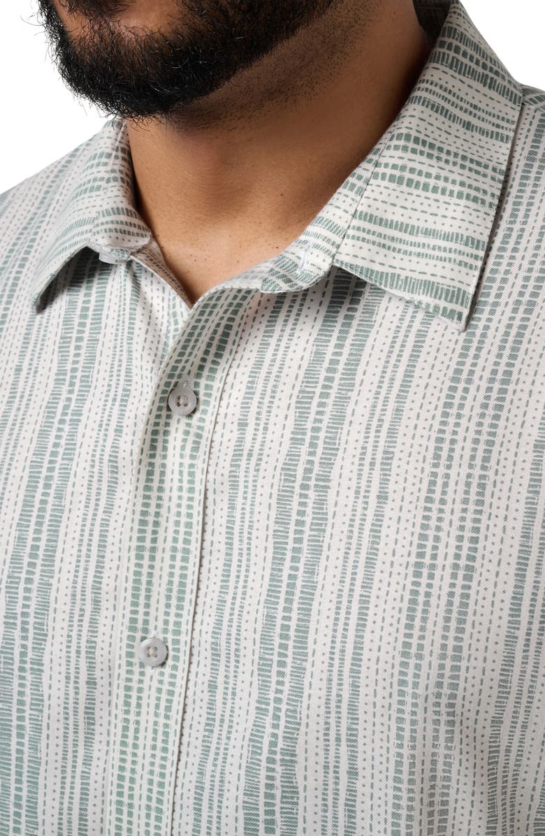 TravisMathew Meant for More Short Sleeve Button-Up Shirt, Alternate, color, White/ Arona