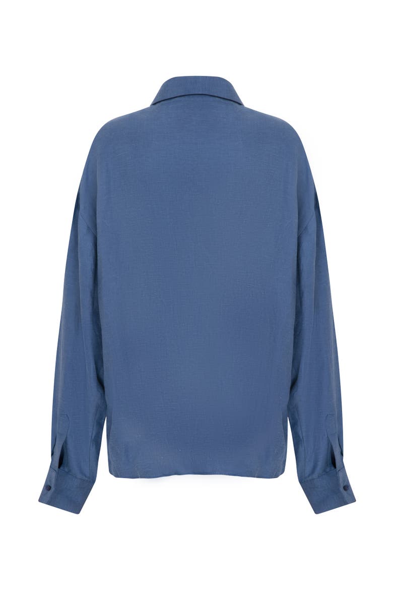 LINEN OCEAN SHIRT, Alternate, color, Blue