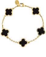 RIVKA FRIEDMAN 18K Gold Plated Clover Station Bracelet