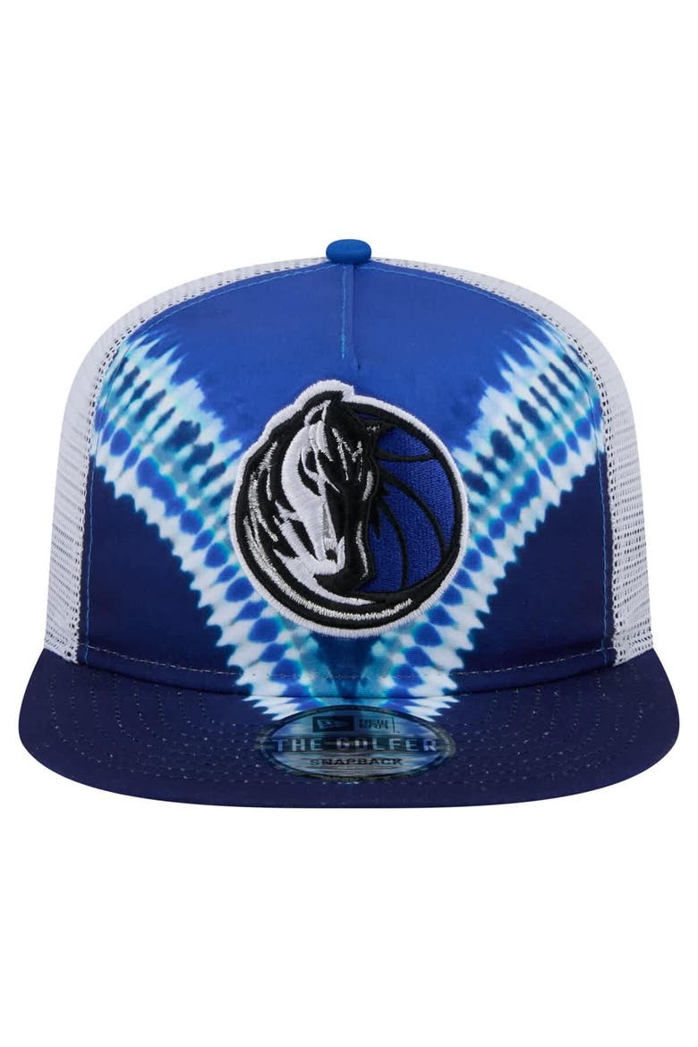 Men's New Era Navy/Blue Dallas Mavericks Throwback Dye Golfer Snapback Hat, Alternate, color, Navy