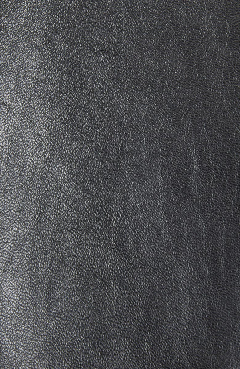 Saint Laurent Crop Leather Moto Jacket, Alternate, color,