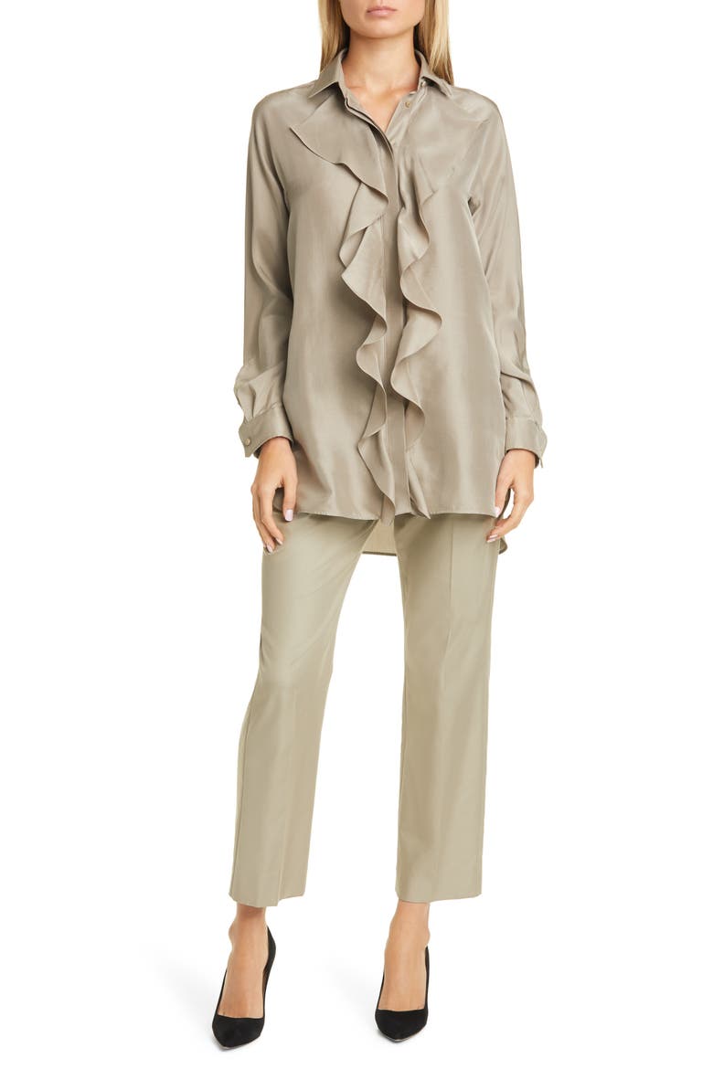 Tefrite Silk Tunic Shirt, Alternate, color, STONE