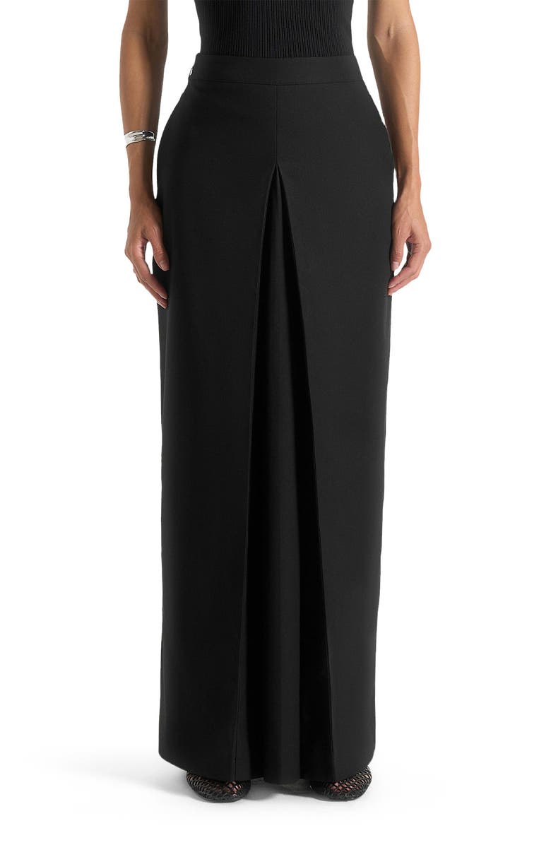 Manière De Voir Regine Tailored A-Line Maxi Skirt, Alternate, color, Black