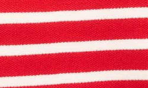 Blu Pepper Bow Stripe Knit Top In Red