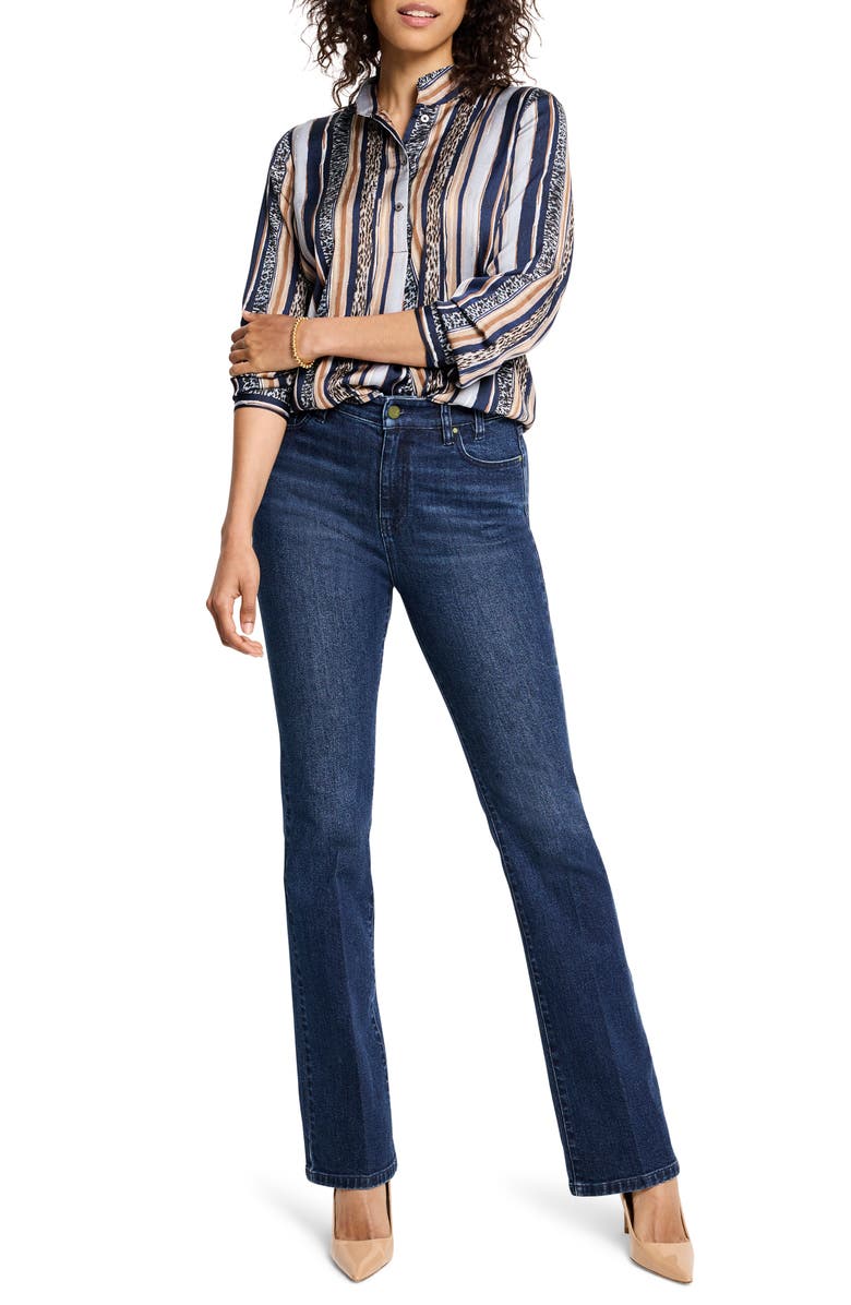 NIC+ZOE Animal Stripe Half Button Shirt, Alternate, color, 