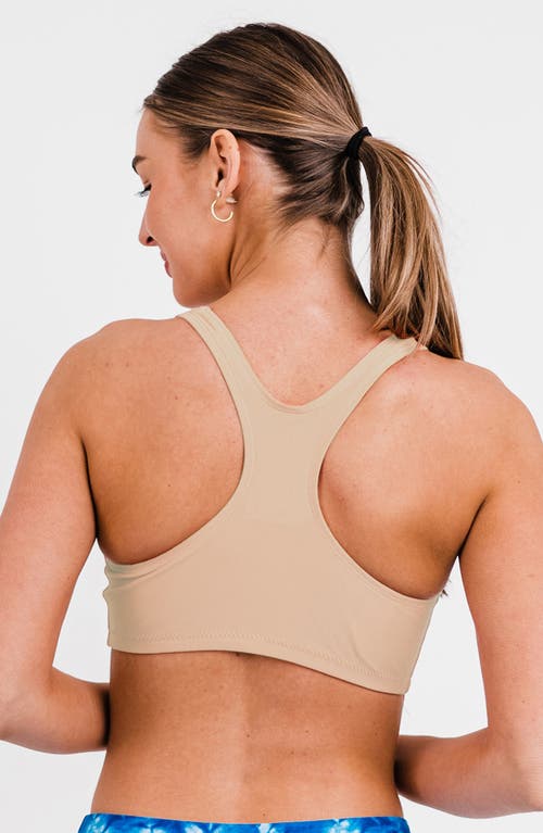 Calypsa Racerback Swim Bra With Removable Cups In Neutral