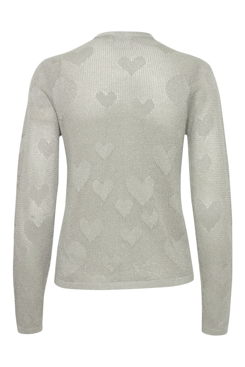 Heart Detail Cardigan, Alternate, color, SILVER