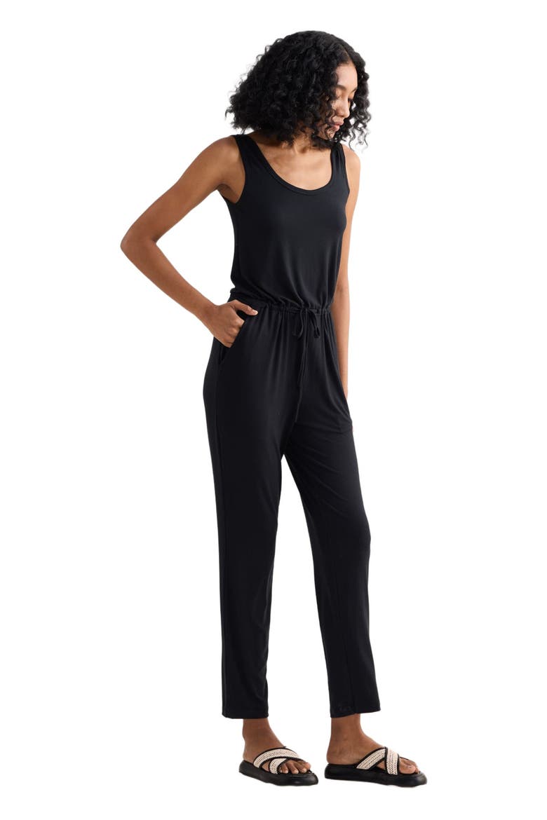 Relaxed Drawstring Jumpsuit, Alternate, color, Black