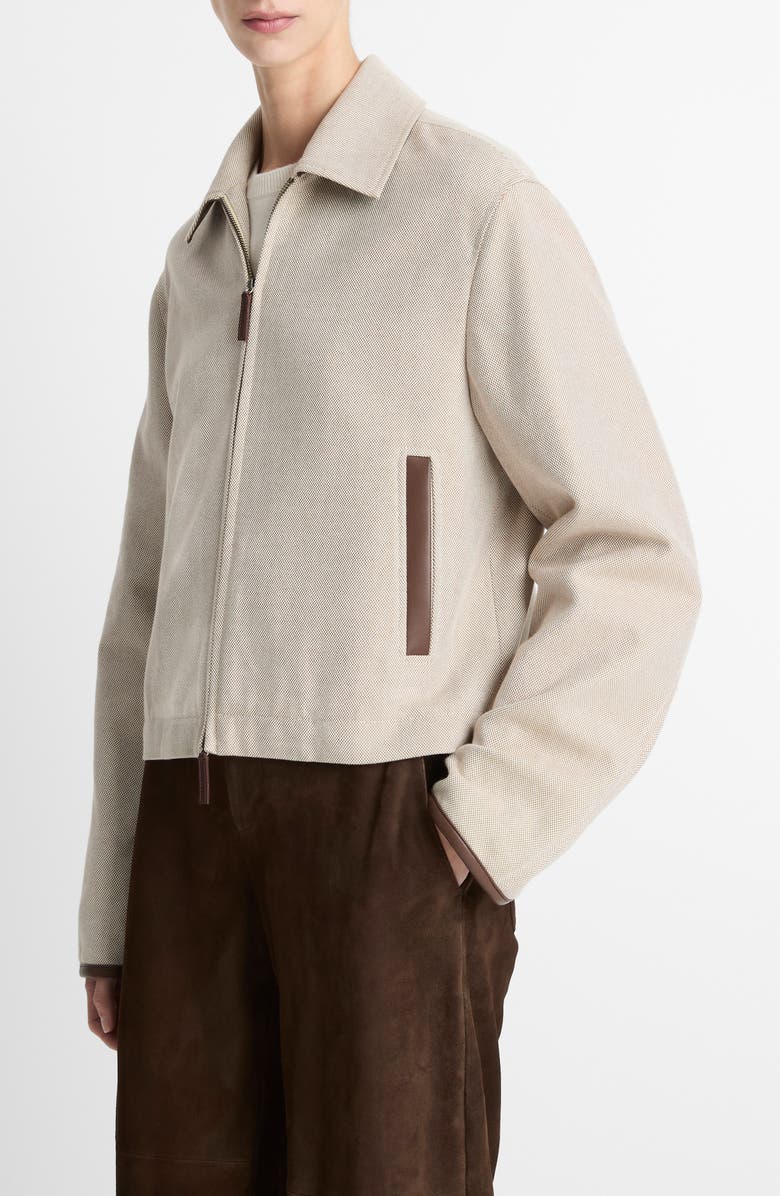 Vince Crop Cotton Jacket, Alternate, color, Villa Stone