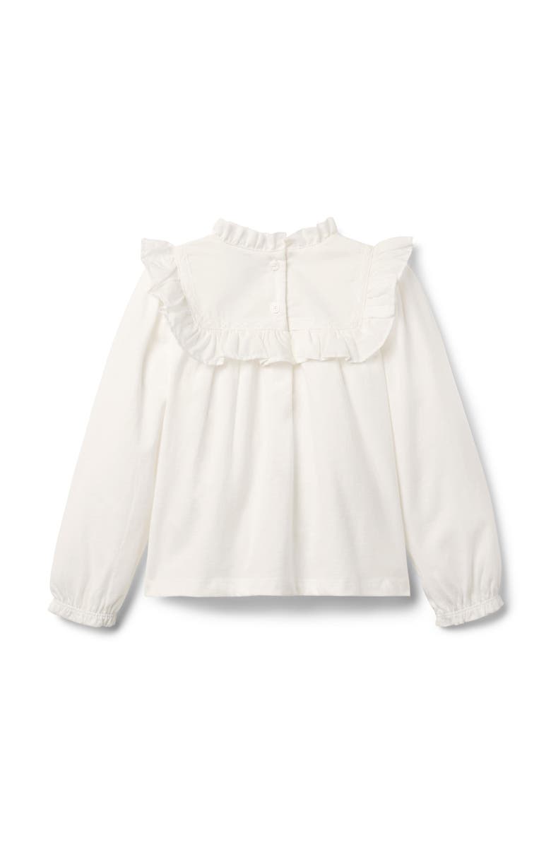 Janie and Jack Ruffle Trim Top, Alternate, color, Beige