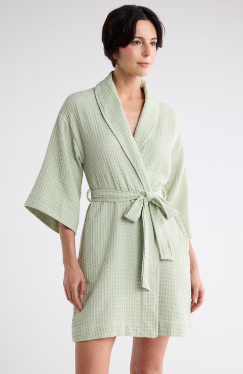 Cotton Waffle Knit Robe