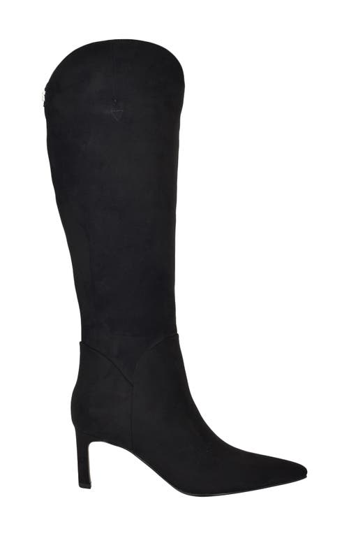 Guess Womens Palisa Tall Kitten Heel Dress Boots Regular Wide Calf In Black