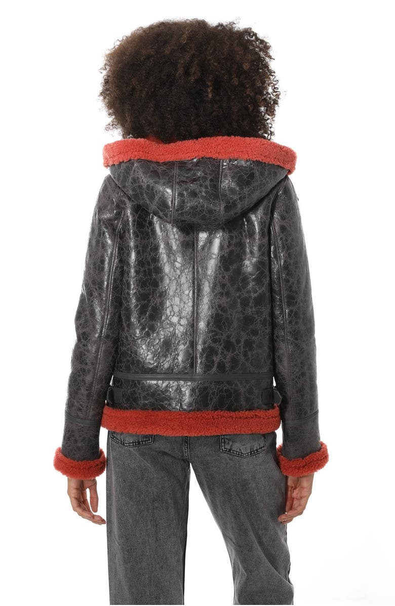 Furniq UK Celeste Sheepskin Jacket, Alternate, color, Dark Grey