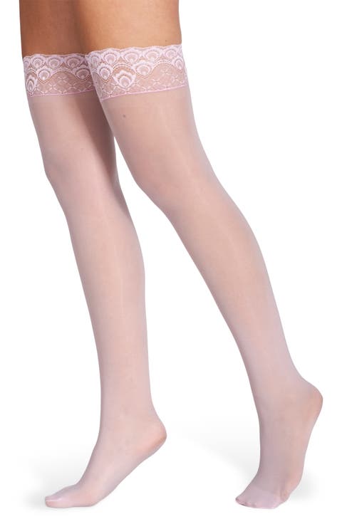 Lustrous Silky Glossy 20 Thigh High Stockings