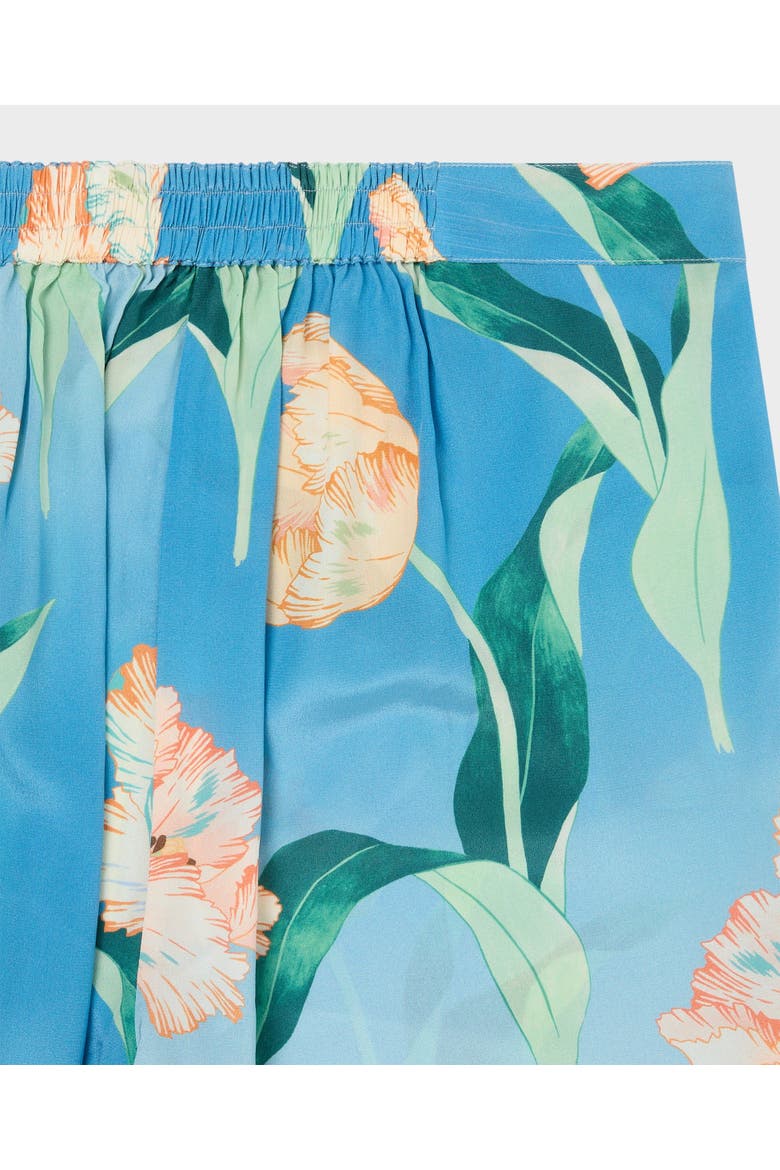 Barr Liberty Silk Satin Wide Leg Silk Palazzo Pants, Alternate, color, Blue