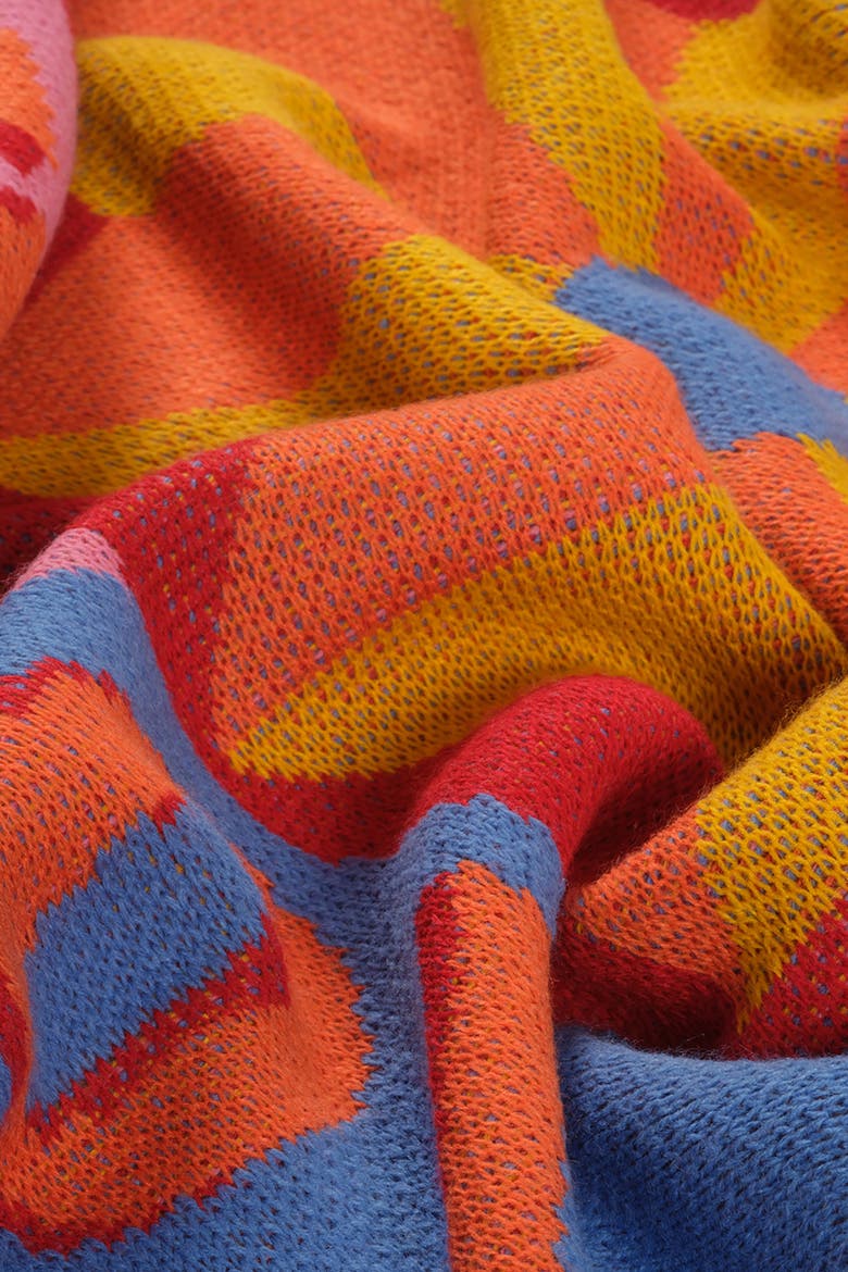 Moda Jacquard Knitted 100% Acrylic Throw 51X67 In Cheerland, Alternate, color, Pink