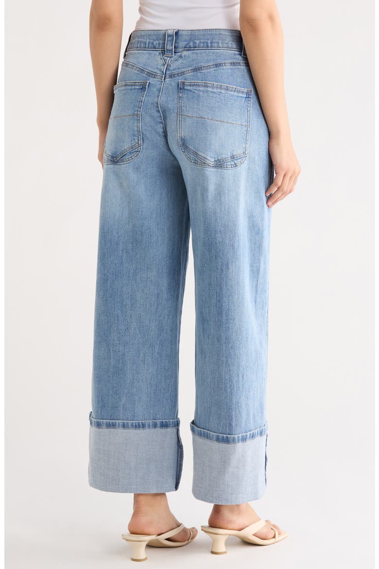 Cuffed Wide Leg Cropped Jeans, Alternate, color, LT BLUE ARTISANAL