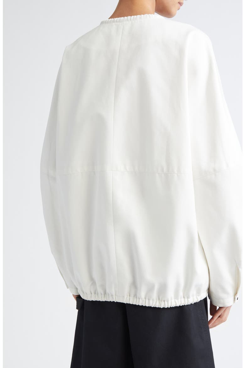 Bond Drawstring Cotton Canvas Bomber Jacket, Alternate, color, IVORY