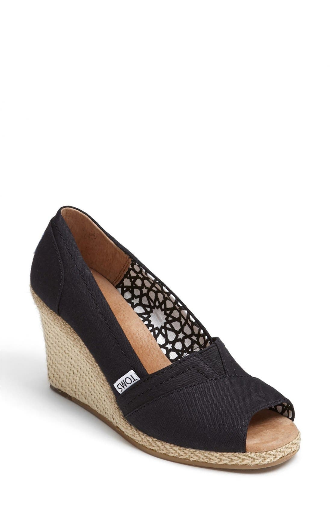 TOMS 'Calypso' Canvas Wedge, Main, color, 