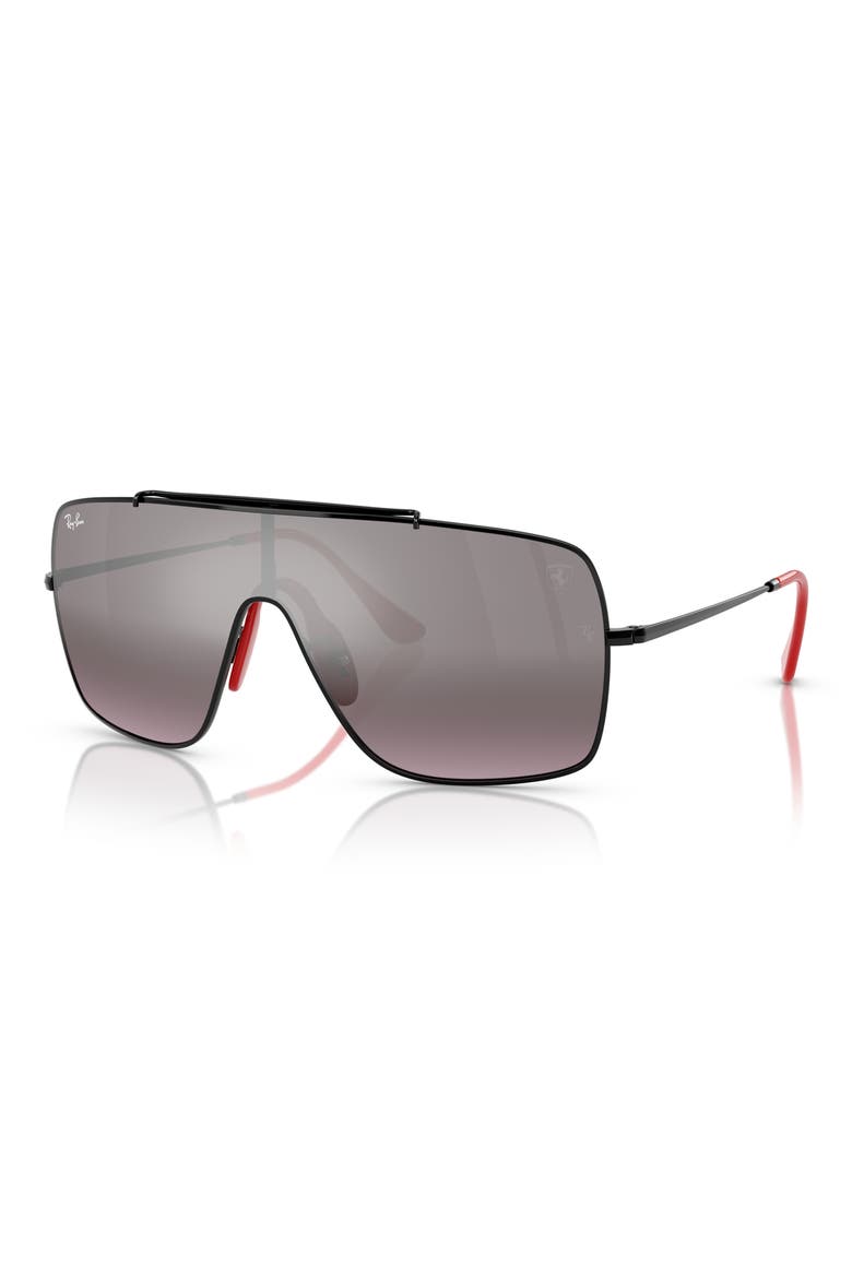 x Scuderia Ferrari 135mm Shield Sunglasses, Alternate, color, BLACK