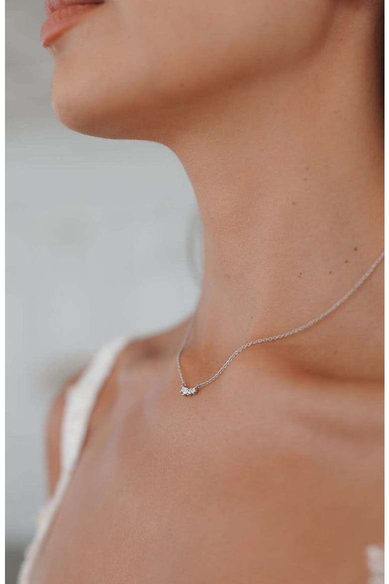 Annie Crystal Necklace, Alternate, color, Silver