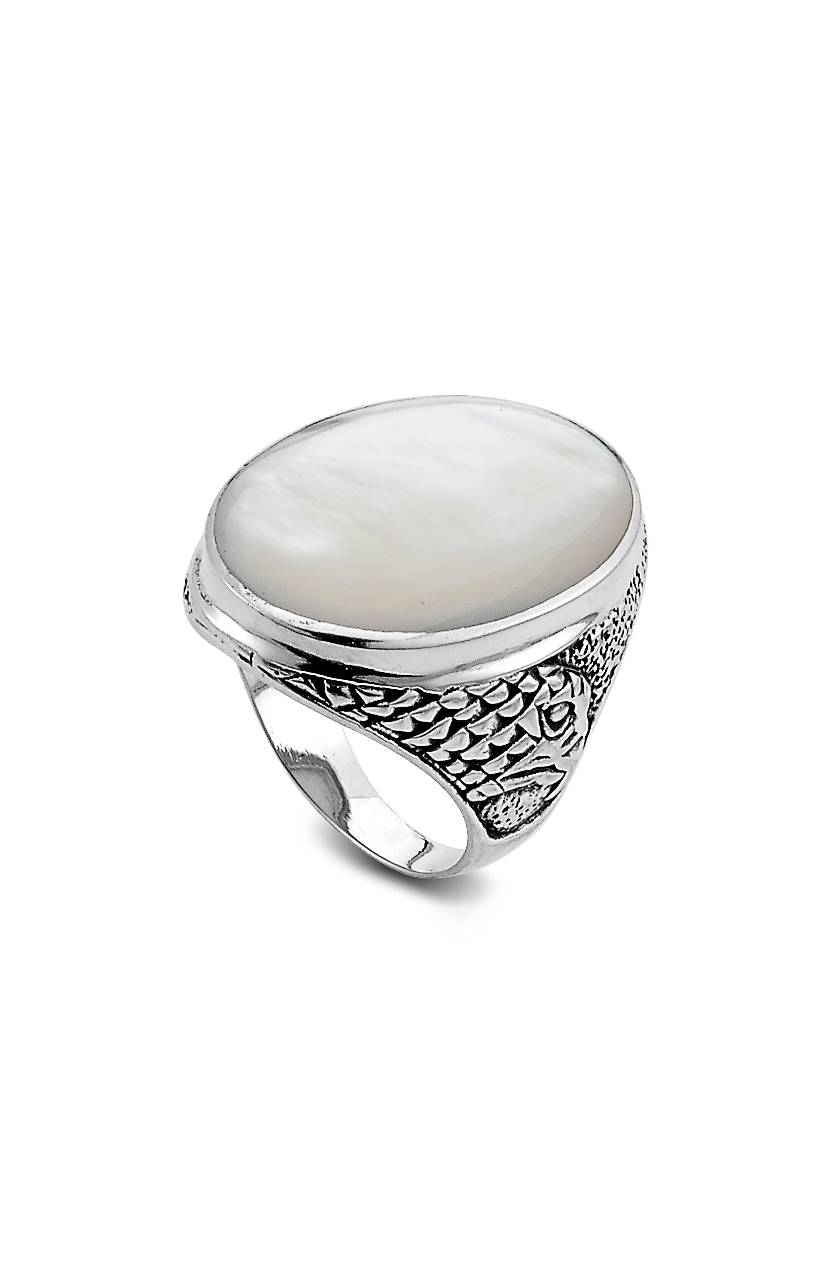 SAMUEL B. Sterling Silver & Mother-of-Pearl Oval Ring