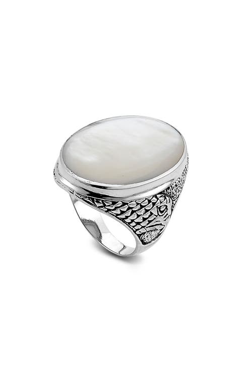 Sterling Silver & Mother-of-Pearl Oval Ring
