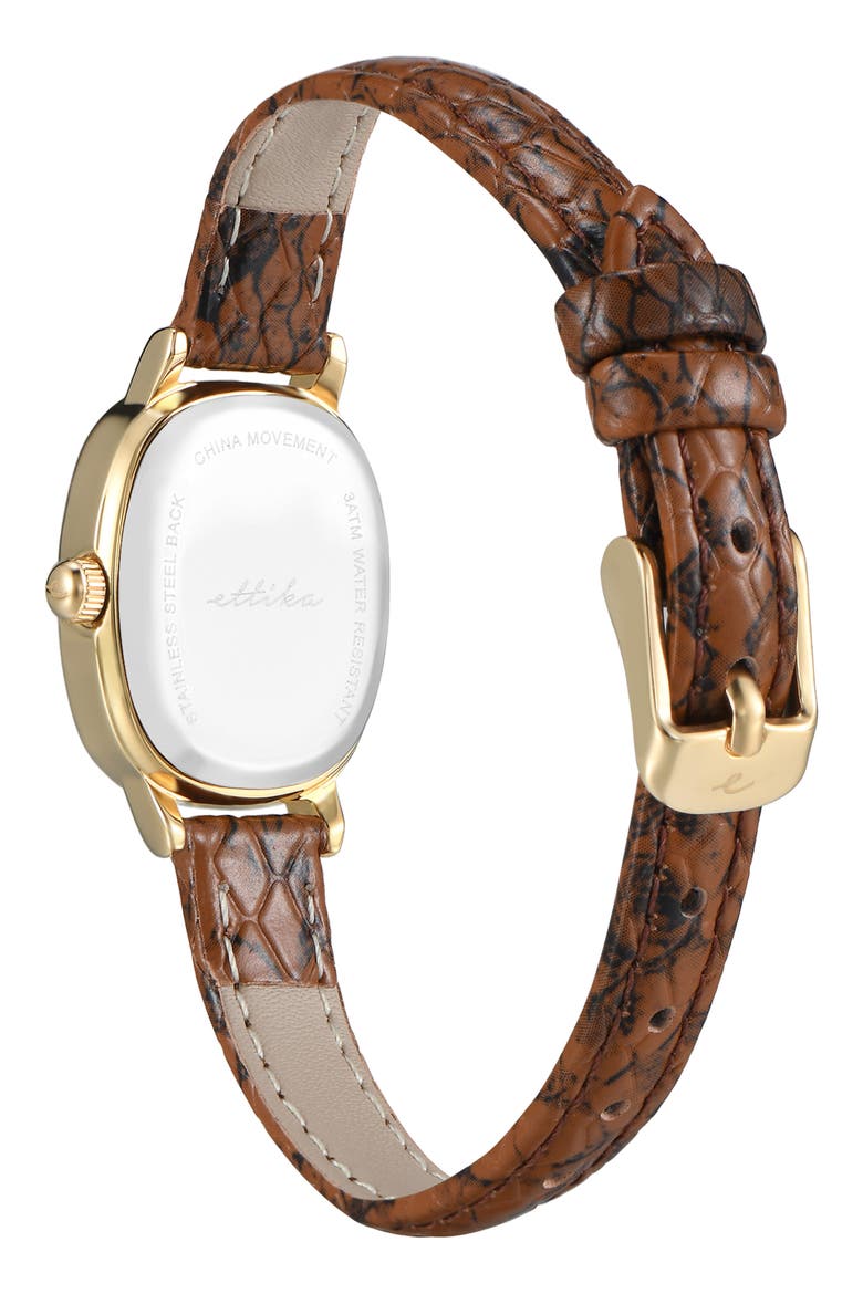 Square Case Leather Strap Watch, Alternate, color, CHOCOLATE