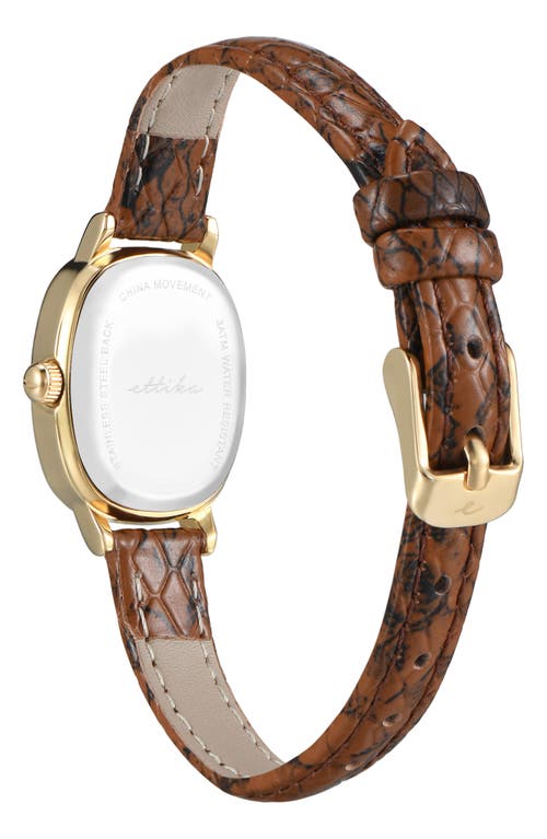 Ettika Square Case Leather Strap Watch In Brown