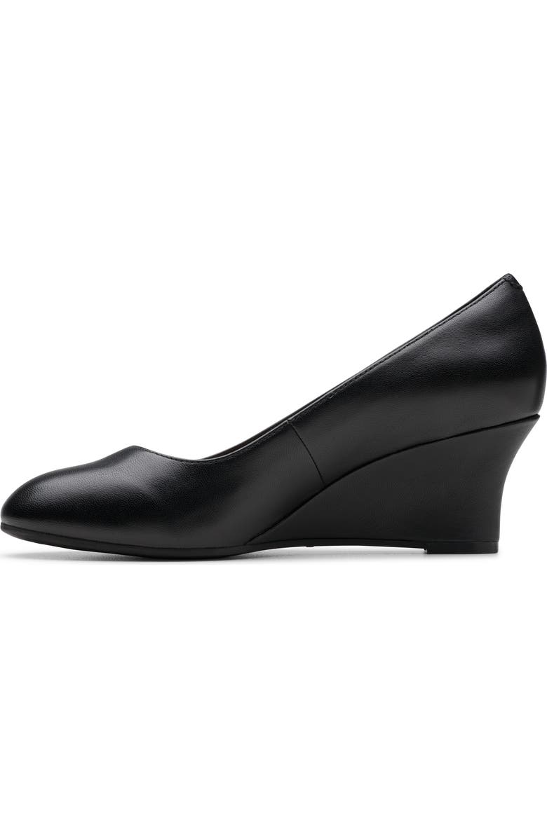 Clarks<sup>®</sup> Olivette Pearl Wedge Pump, Alternate, color, Black Leather